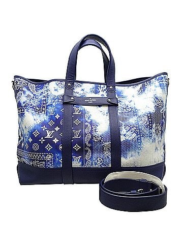 Louis Vuitton Blue Navy White Monogram Tote Bag (view 1)