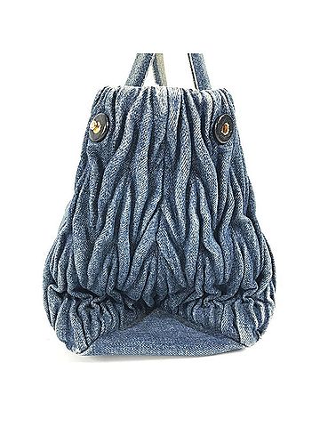 Miu Miu Blue Denim Handbag Tote Bag (view 2)