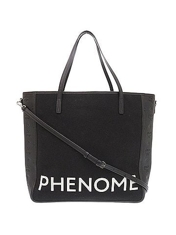 MCM Black Canvas Leather Tote Bag (view 1)