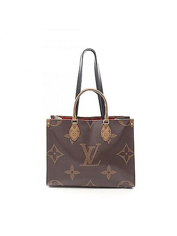 Louis Vuitton Beige Brown Coated Canvas Leather Tote Bag (view 1)