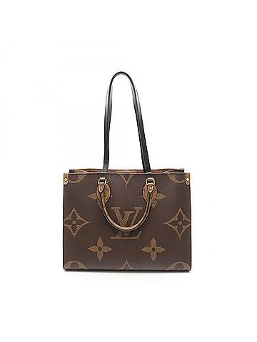 Louis Vuitton Beige Brown Coated Canvas Leather Tote Bag (view 1)