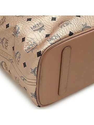 MCM Metallic Pink Canvas Leather Shoulder Bag Tote Bag (view 2)
