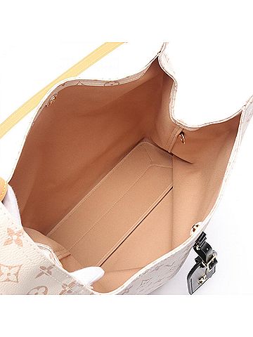 Louis Vuitton Brown White Coated Canvas Tote Bag (view 2)