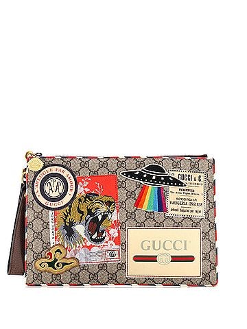 Gucci Courrier Pouch GG Coated Canvas with Applique (view 1)