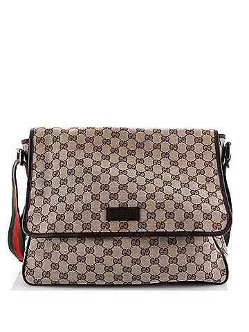 Gucci Web Strap Flap Messenger GG Canvas Medium (view 1)