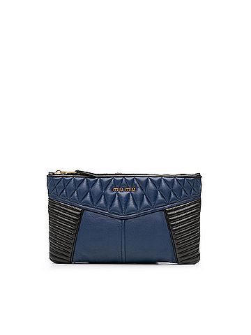 Miu Miu Matelasse Nappa Biker Clutch (view 1)