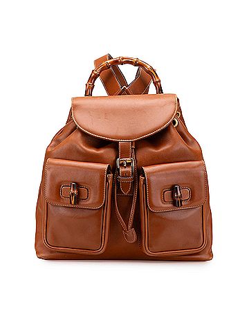 Gucci Medium Calfskin Bamboo Drawstring Backpack (view 1)