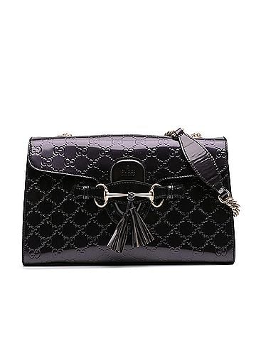 Gucci Medium Patent Guccissima Emily Shoulder Bag (view 1)
