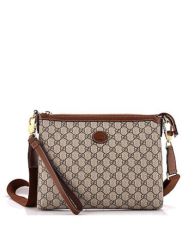 Gucci Interlocking G Patch Wristlet Messenger Bag GG Coated Canvas Medium (view 1)