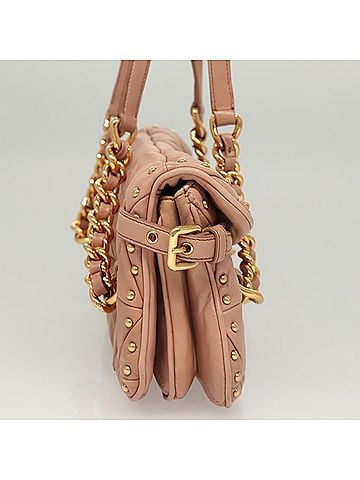 Miu Miu Beige Leather Shoulder Bag (view 2)