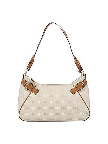 Salvatore Ferragamo Gancini White Leather Shoulder Bag (view 1)