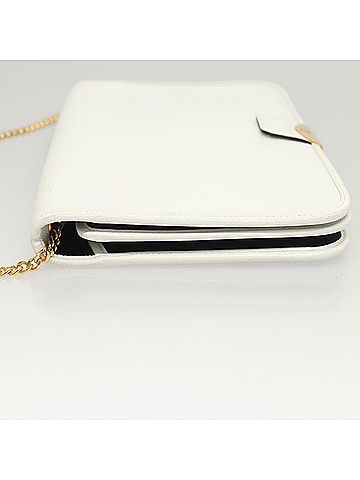 Dior White Leather Shoulder Bag (view 2)