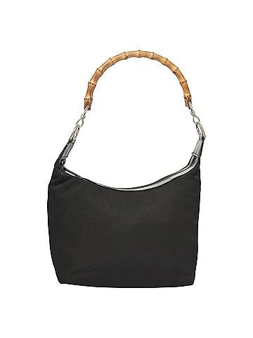 Gucci Bamboo Black Nylon Handbag (view 1)