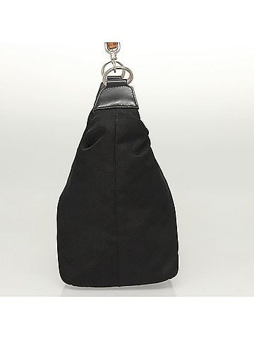 Gucci Bamboo Black Nylon Handbag (view 2)