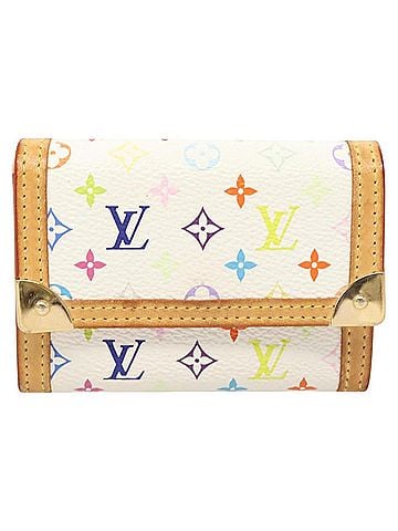 Louis Vuitton Porte Monnaie Plat White Canvas Wallet (view 1)