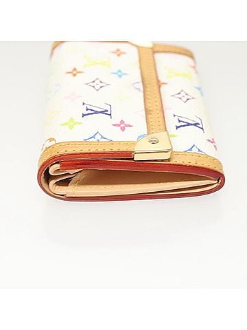 Louis Vuitton Porte Monnaie Plat White Canvas Wallet (view 2)