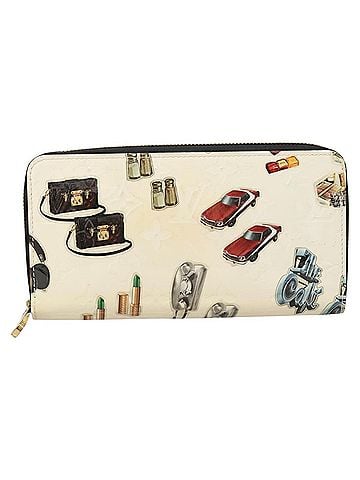 Louis Vuitton Zippy Wallet White Patent Leather Wallet (view 1)