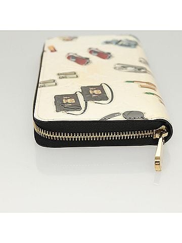 Louis Vuitton Zippy Wallet White Patent Leather Wallet (view 2)