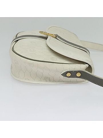 Dior Honeycomb White Canvas Shoulder Bag (view 2)