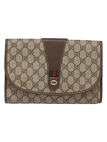 Gucci Ophidia Beige Canvas Clutch Bag (view 1)
