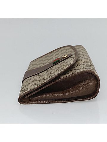 Gucci Ophidia Beige Canvas Clutch Bag (view 2)