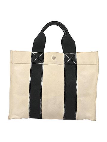 Hermès Bora Bora White Canvas Handbag (view 1)