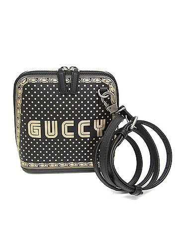 Gucci Black Gold Leather Shoulder Bag (view 1)