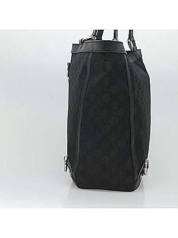 Gucci Abbey Black Canvas Tote Bag (view 2)