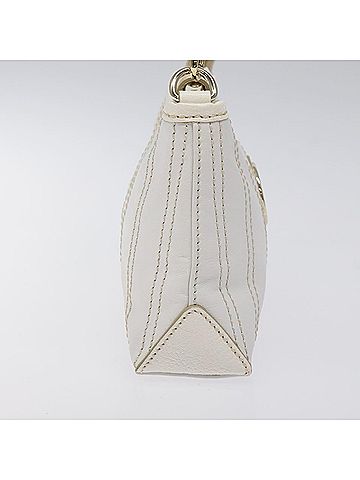 Céline White Leather Shoulder Bag (view 2)