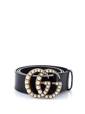 Gucci Pearly GG Marmont Belt Leather Wide (view 1)