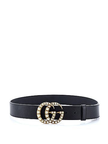 Gucci Pearly GG Marmont Belt Leather Wide (view 2)