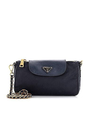 Prada Chain Crossbody Bag Tessuto and Saffiano Leather Small (view 1)