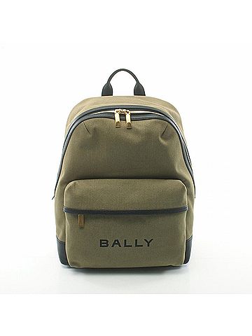 Bally Black Khaki Canvas Leather Backpack (view 1)