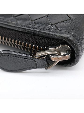 Bottega Veneta Intrecciato Black Leather Long Wallet (Bi-Fold) (view 2)