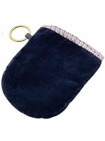 Bottega Veneta Navy Pink Velvet Pouch (view 1)