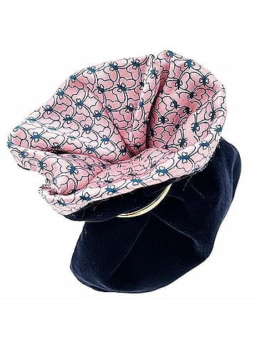 Bottega Veneta Navy Pink Velvet Pouch (view 2)