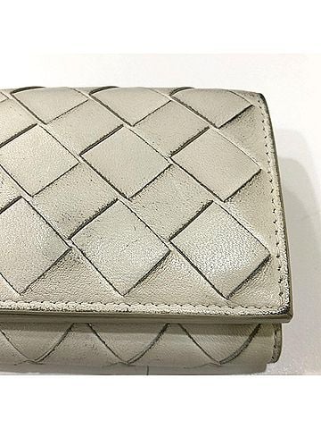 Bottega Veneta White Leather Wallet (Tri-Fold) (view 2)