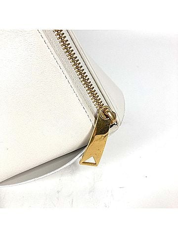 Bottega Veneta White Leather Pouch (view 2)