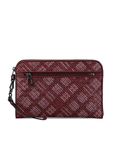 Bottega Veneta Intrecciato Purple Leather Clutch Bag (view 1)