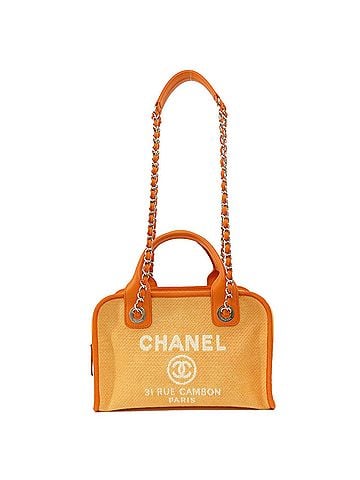 Chanel Orange Canvas Handbag (view 1)