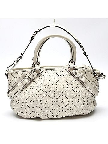 Coach White Leather Handbag (view 1)
