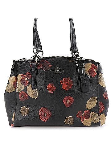 Coach Black Red Color Pvc Leather Handbag (view 1)