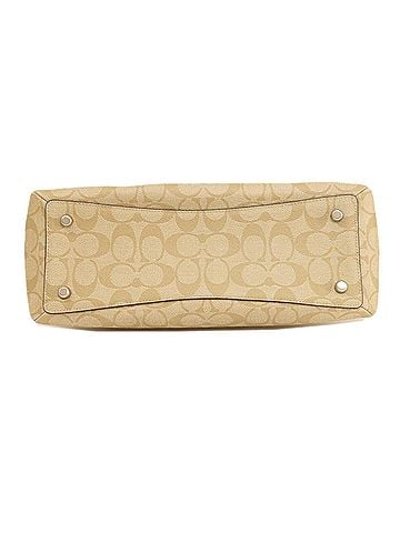 Coach Signature Brown Light Blue Pvc Leather Handbag (view 2)