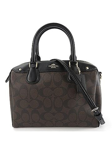 Coach Black Brown Leather Pvc Handbag (view 1)