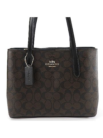 Coach Black Dark Brown Leather Handbag (view 1)