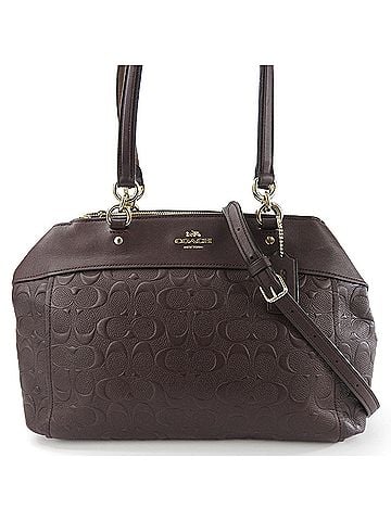 Coach Brown Purple Leather Handbag (view 1)