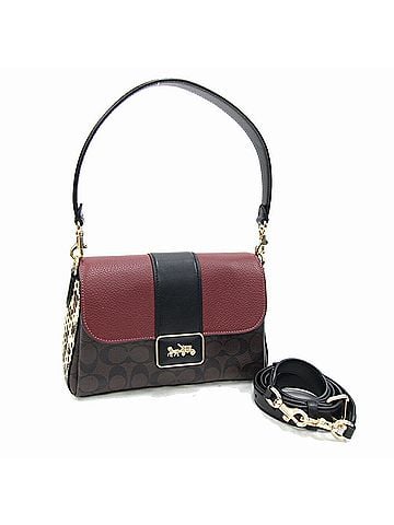 Coach Black Bordeaux Dark Brown Leather Handbag Shoulder Bag (view 1)