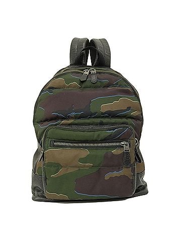 Coach Black Green Nylon Leather Backpack (view 1)