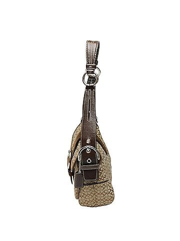 Coach Signature Brown Canvas Leather Handbag Shoulder Bag (view 2)