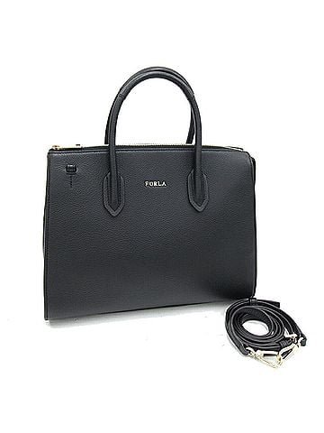 FURLA Black Leather Handbag Shoulder Bag (view 1)